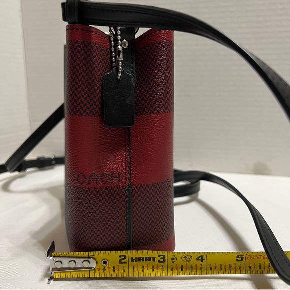 New Coach Mini Town Plaid Bucket Bag Crossbody with Card Wallet - Picture 9 of 16